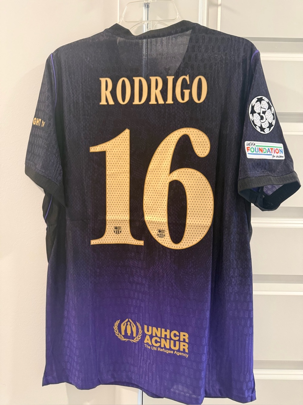 NWT FC Barcelona Rodrigo #16 Player Version Soccer Jersey Men’s 2XL